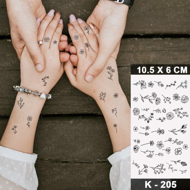 Nouveau tatouage temporaire étanche autocollant cerf Animal Flash Tatoo ligne noire Art corporel petit motif décoratif pour femmes garçons