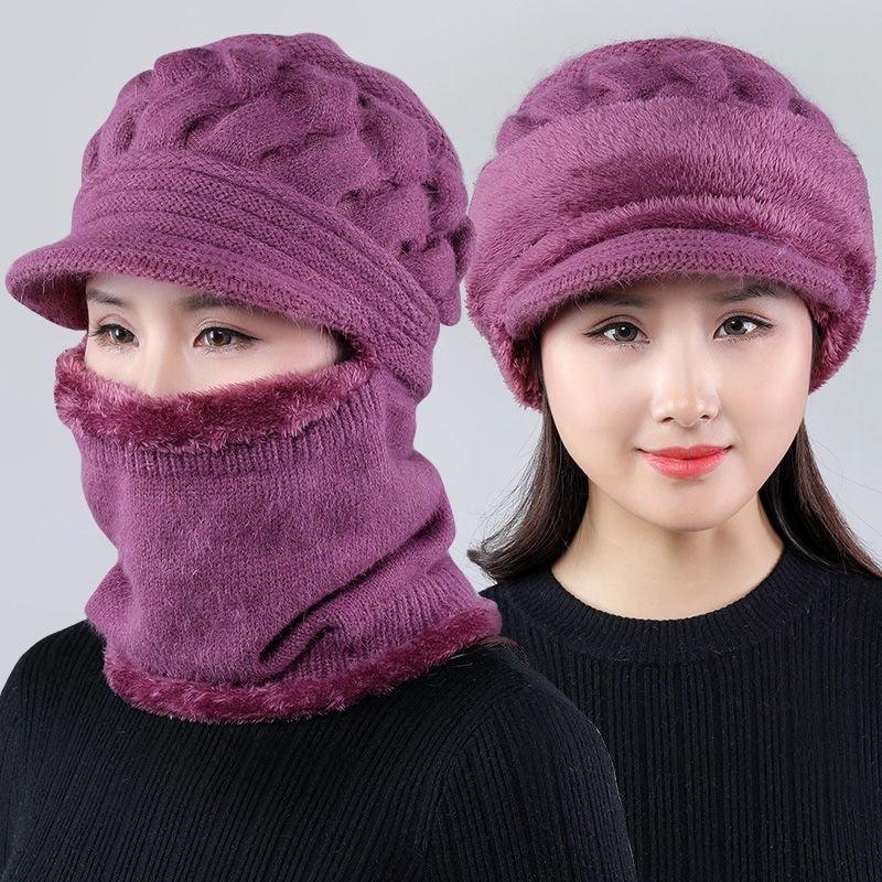 Nouveau bonnet cagoule d'hiver - Bonnet mère femme chaud épais - Bonnets de cyclisme d'extérieur rayés Gorgas - Ensemble bonnet écharpe masque - Bonnet de sport d'extérieur chaud pour homme - Bonnets tricotés - Bandana de randonnée - Cache-cou enfant