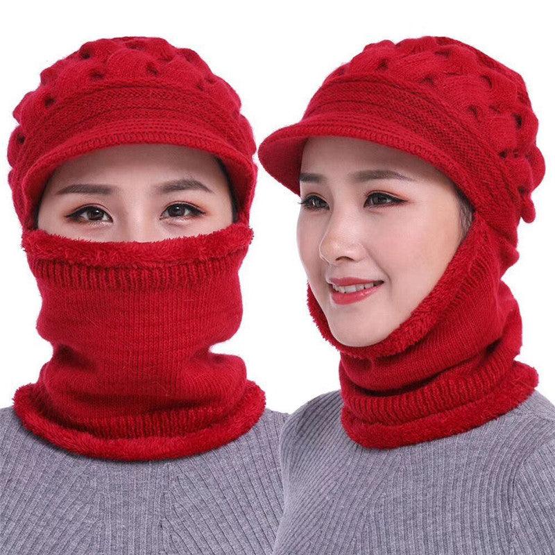 Nouveau bonnet cagoule d'hiver - Bonnet mère femme chaud épais - Bonnets de cyclisme d'extérieur rayés Gorgas - Ensemble bonnet écharpe masque - Bonnet de sport d'extérieur chaud pour homme - Bonnets tricotés - Bandana de randonnée - Cache-cou enfant