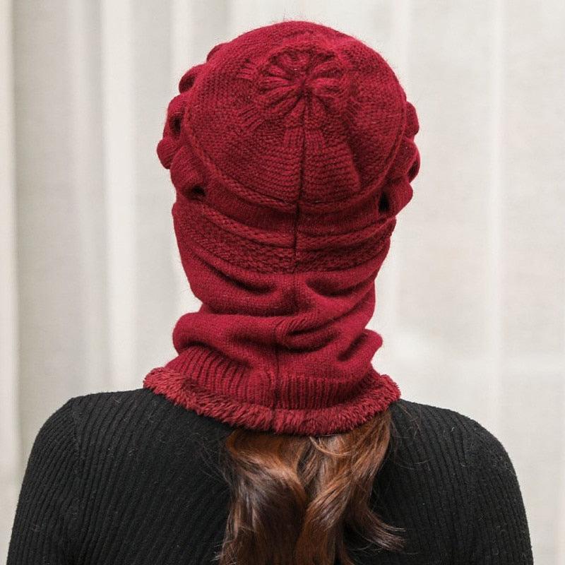 Nouveau bonnet cagoule d'hiver - Bonnet mère femme chaud épais - Bonnets de cyclisme d'extérieur rayés Gorgas - Ensemble bonnet écharpe masque - Bonnet de sport d'extérieur chaud pour homme - Bonnets tricotés - Bandana de randonnée - Cache-cou enfant