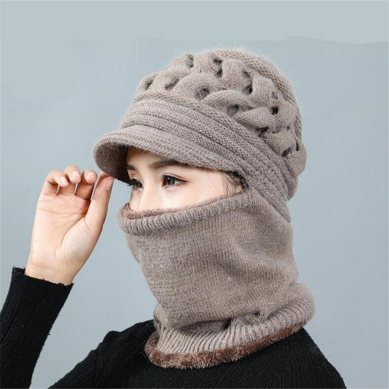 Nouveau bonnet cagoule d'hiver - Bonnet mère femme chaud épais - Bonnets de cyclisme d'extérieur rayés Gorgas - Ensemble bonnet écharpe masque - Bonnet de sport d'extérieur chaud pour homme - Bonnets tricotés - Bandana de randonnée - Cache-cou enfant
