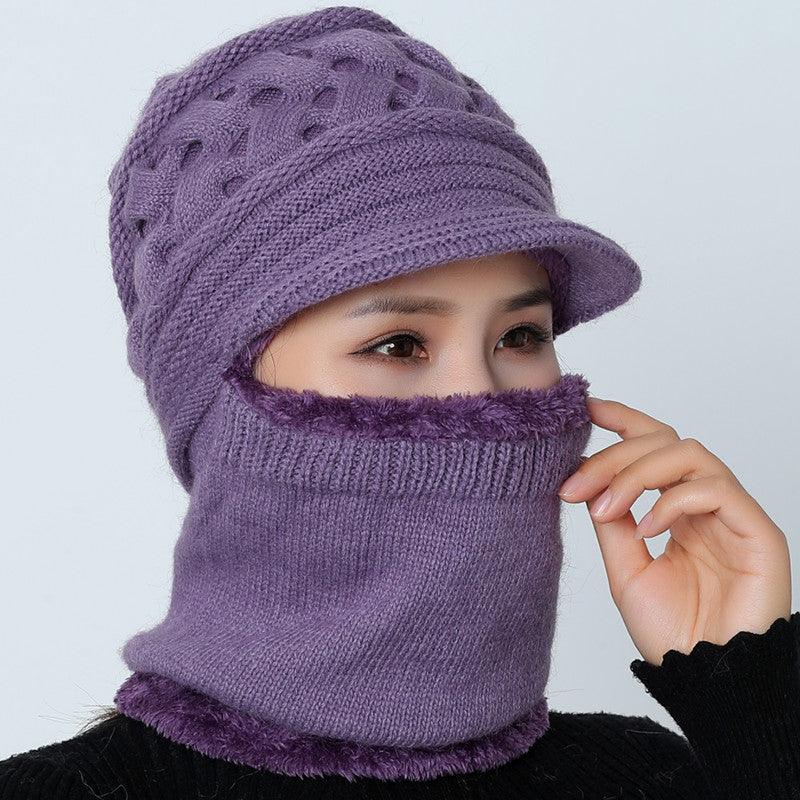 Nouveau bonnet cagoule d'hiver - Bonnet mère femme chaud épais - Bonnets de cyclisme d'extérieur rayés Gorgas - Ensemble bonnet écharpe masque - Bonnet de sport d'extérieur chaud pour homme - Bonnets tricotés - Bandana de randonnée - Cache-cou enfant