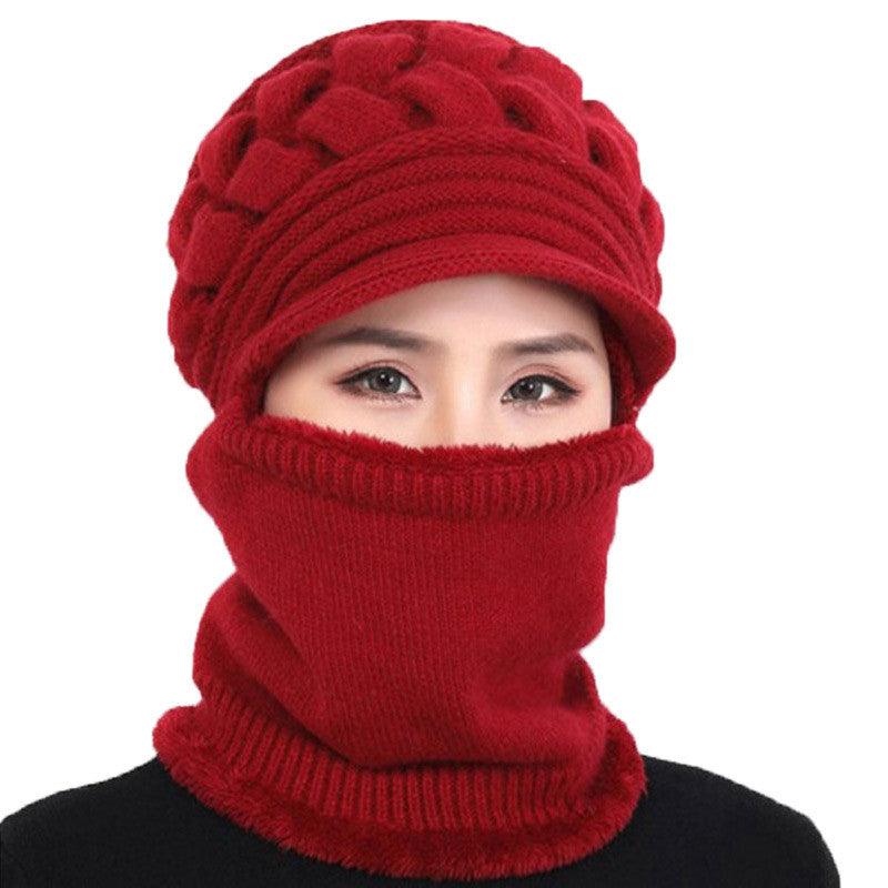 Nouveau bonnet cagoule d'hiver - Bonnet mère femme chaud épais - Bonnets de cyclisme d'extérieur rayés Gorgas - Ensemble bonnet écharpe masque - Bonnet de sport d'extérieur chaud pour homme - Bonnets tricotés - Bandana de randonnée - Cache-cou enfant