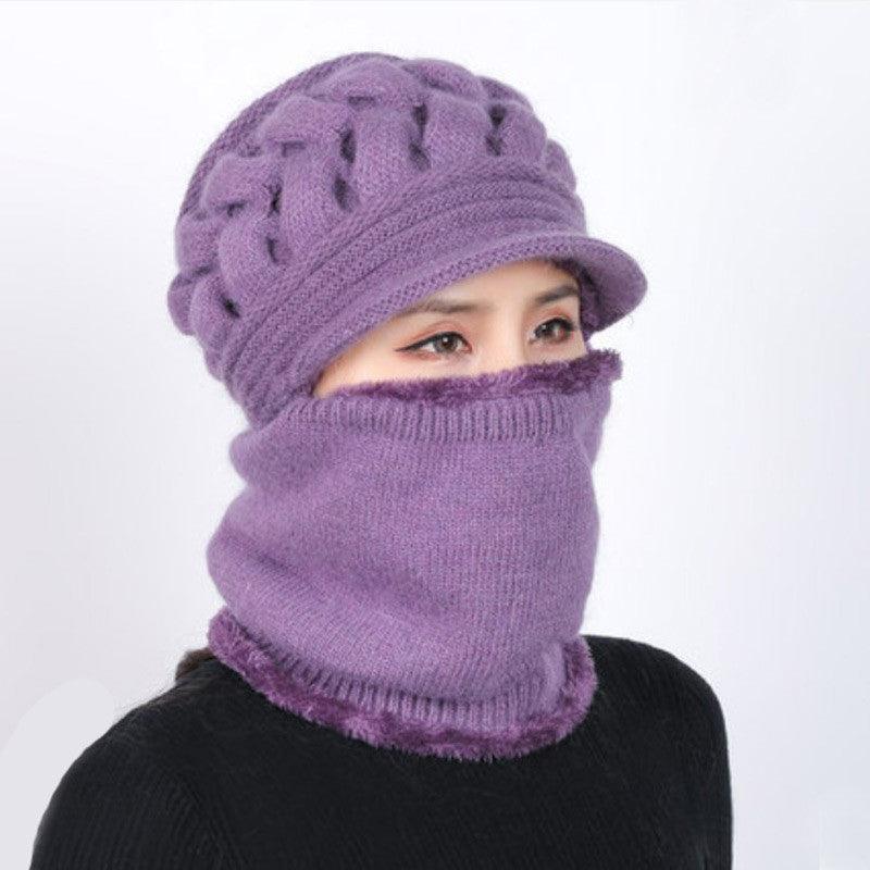 Nouveau bonnet cagoule d'hiver - Bonnet mère femme chaud épais - Bonnets de cyclisme d'extérieur rayés Gorgas - Ensemble bonnet écharpe masque - Bonnet de sport d'extérieur chaud pour homme - Bonnets tricotés - Bandana de randonnée - Cache-cou enfant