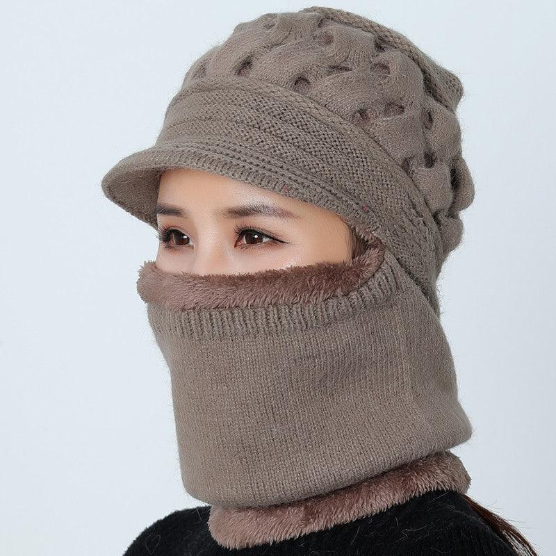 Nouveau bonnet cagoule d'hiver - Bonnet mère femme chaud épais - Bonnets de cyclisme d'extérieur rayés Gorgas - Ensemble bonnet écharpe masque - Bonnet de sport d'extérieur chaud pour homme - Bonnets tricotés - Bandana de randonnée - Cache-cou enfant