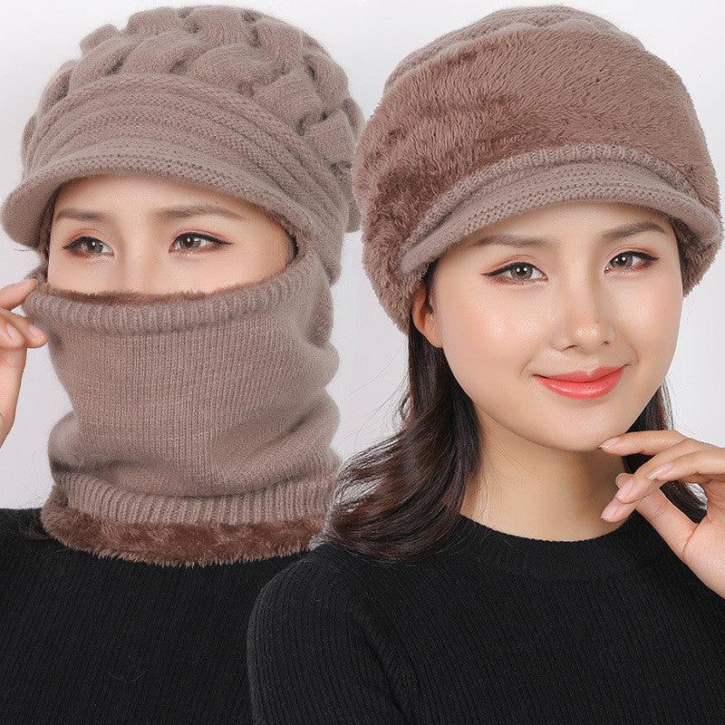 Nouveau bonnet cagoule d'hiver - Bonnet mère femme chaud épais - Bonnets de cyclisme d'extérieur rayés Gorgas - Ensemble bonnet écharpe masque - Bonnet de sport d'extérieur chaud pour homme - Bonnets tricotés - Bandana de randonnée - Cache-cou enfant