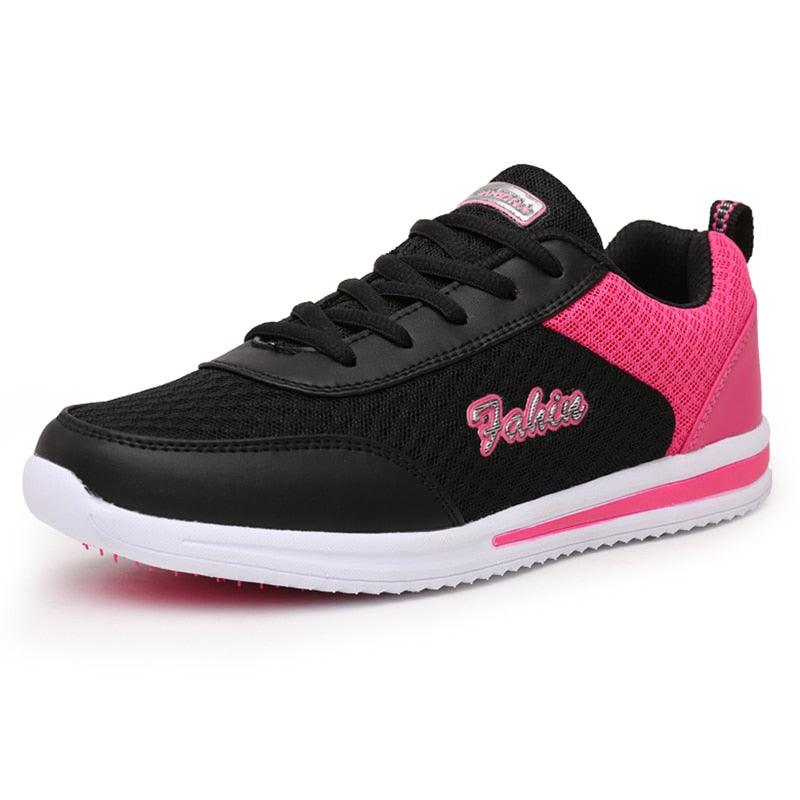 Nouvelles baskets décontractées violettes pour femmes Chaussures respirantes en maille pour femmes Baskets épaisses Chaussures de marche course tennis gym antidérapantes pour femmes