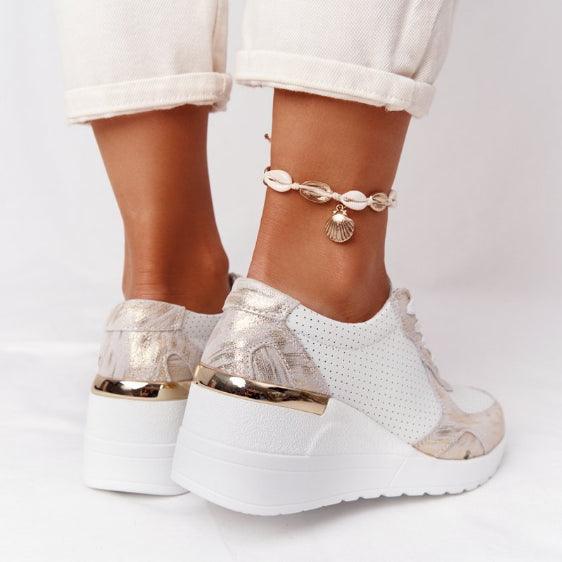 Nouvelles chaussures décontractées pour femmes, chaussures de sport élégantes à talon compensé, coussin d'air confortable, baskets vulcanisées pour femmes, baskets de sport respirantes