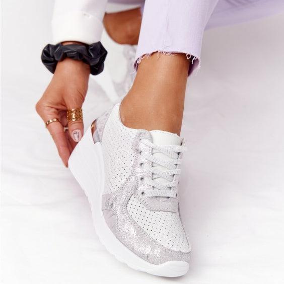 Nouvelles chaussures décontractées pour femmes, chaussures de sport élégantes à talon compensé, coussin d'air confortable, baskets vulcanisées pour femmes, baskets de sport respirantes