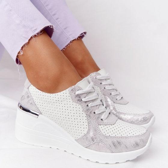 Nouvelles chaussures décontractées pour femmes, chaussures de sport élégantes à talon compensé, coussin d'air confortable, baskets vulcanisées pour femmes, baskets de sport respirantes