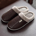 Nouvelles pantoufles d'hiver en cuir PU mignonnes en peluche pour femmes et hommes, chaussures décontractées chaudes et moelleuses, pantoufles d'intérieur douces et confortables en mousse à mémoire de forme pour hommes