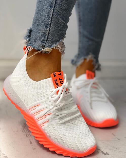 Nouvelles Plateformes Femme Baskets Modernes Chaussures de Marche Décontractées Chaussures à Enfiler en Maille Légères et Confortables Chaussures Vulcanisées Baskets de Luxe Tendance Femme
