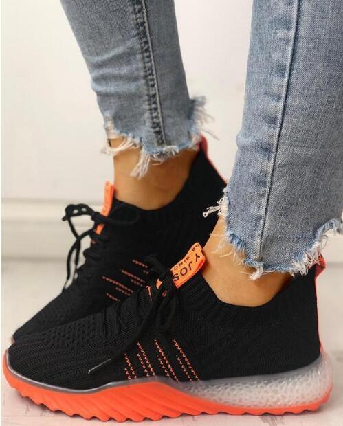 Nouvelles Plateformes Femme Baskets Modernes Chaussures de Marche Décontractées Chaussures à Enfiler en Maille Légères et Confortables Chaussures Vulcanisées Baskets de Luxe Tendance Femme