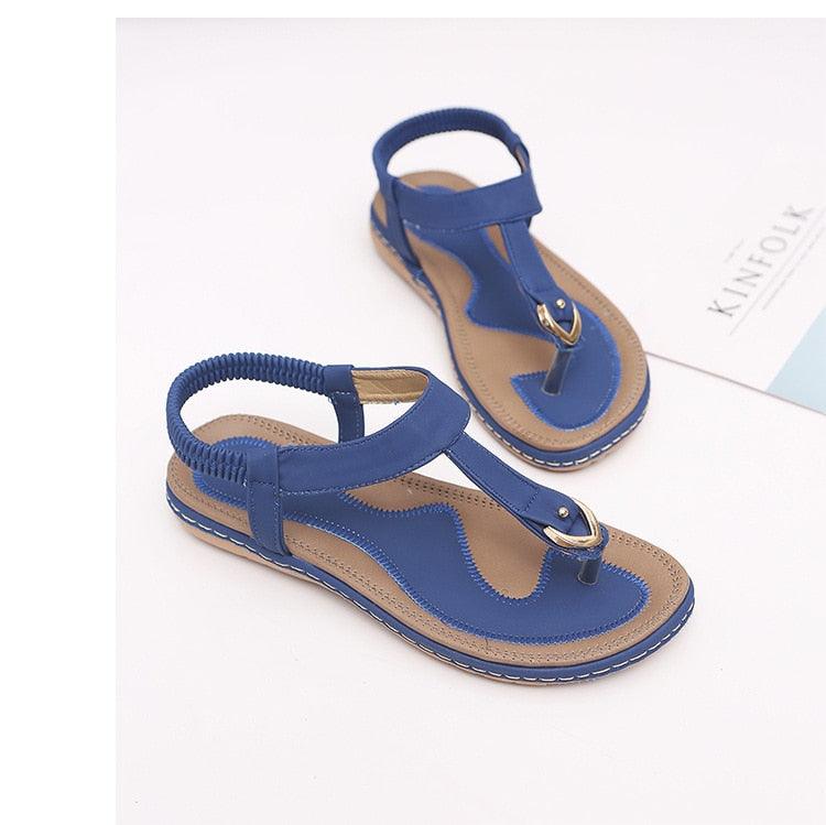 Nouvelles sandales plates pour femme, tongs décontractées d'été, chaussures simples pour femme, pantoufles à semelle souple, tongs élastiques et confortables à lanières en T, chaussures de plage