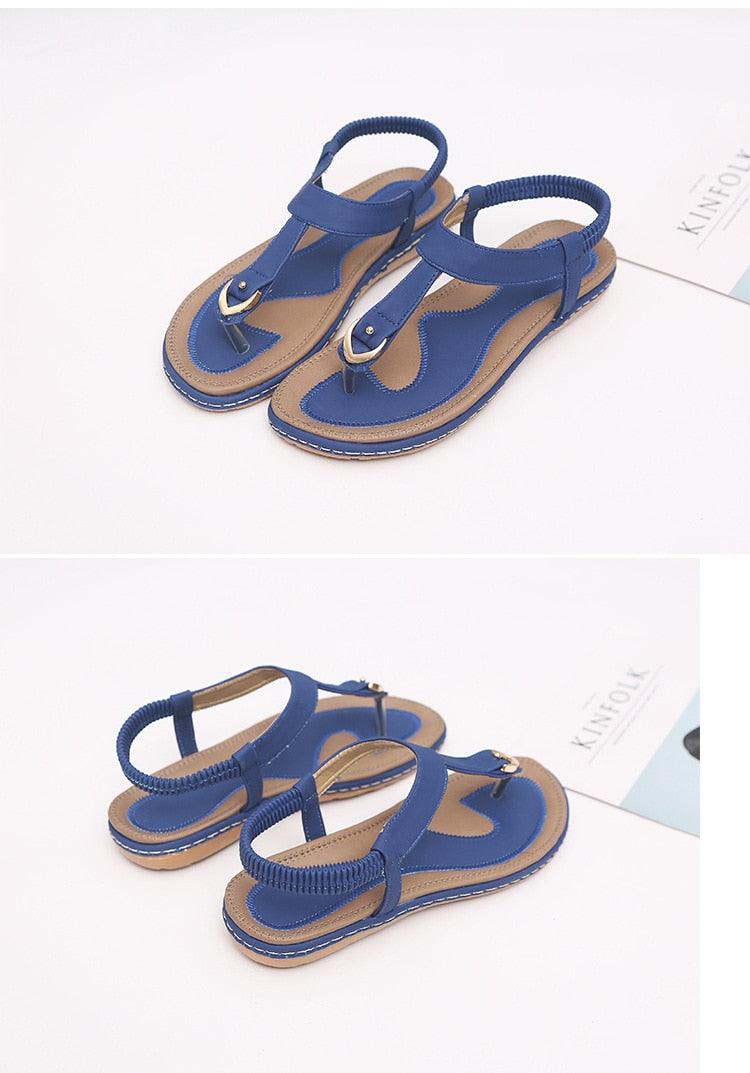 Nouvelles sandales plates pour femme, tongs décontractées d'été, chaussures simples pour femme, pantoufles à semelle souple, tongs élastiques et confortables à lanières en T, chaussures de plage