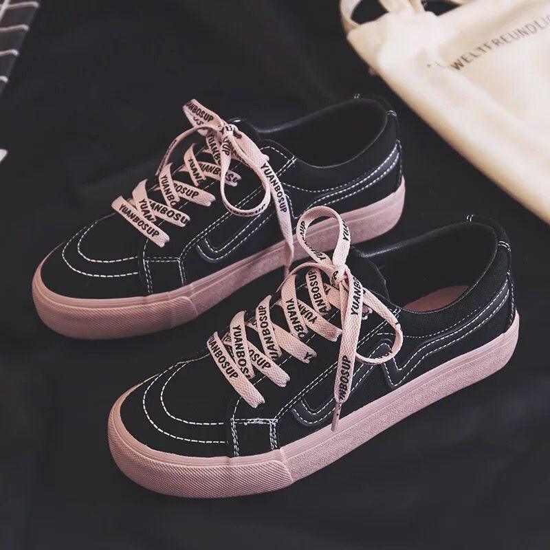 Nouvelles Baskets Femme Tendance Respirantes Chaussures Vulcanisées Plateforme à Lacets Décontractées Blanches Tenis Baskets Femme Play Tendance Baskets Basses en Toile Élastique Plates