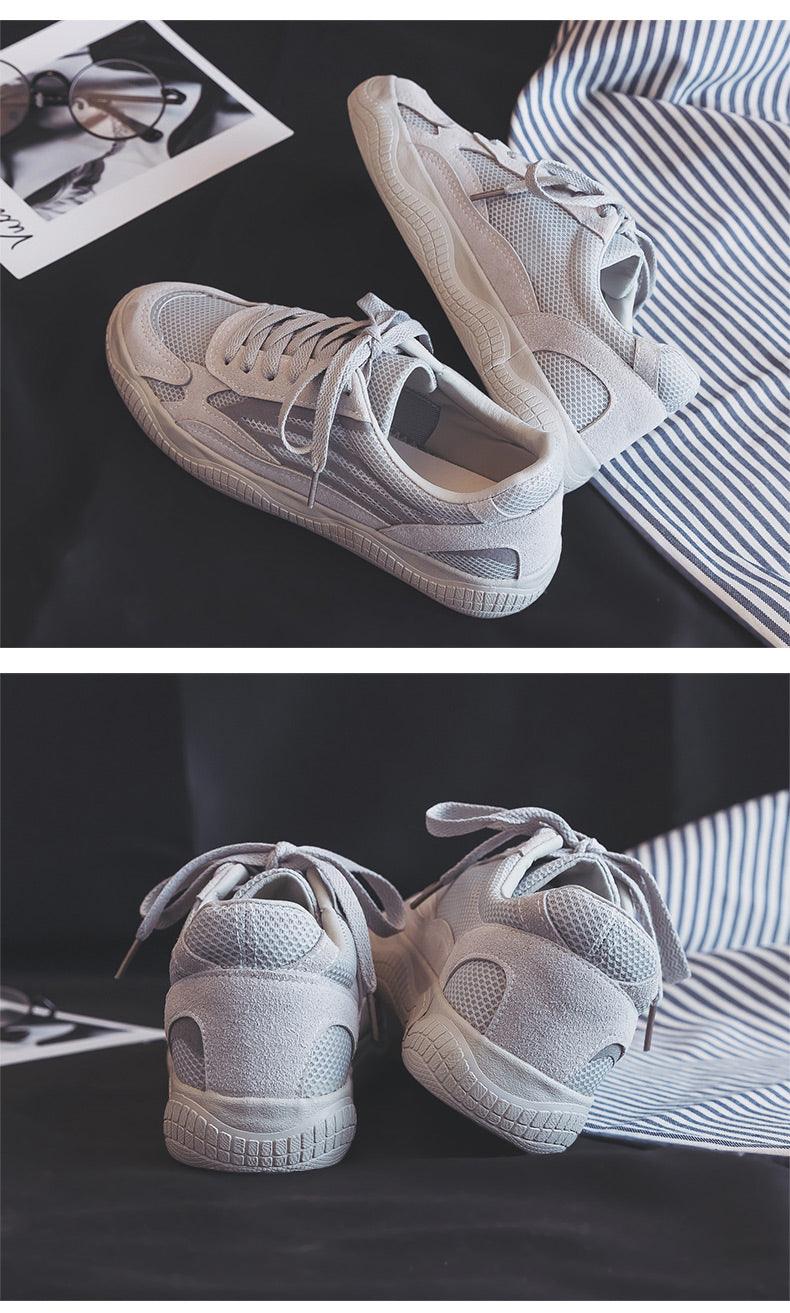 Nouvelles Baskets Femme Tendance Respirantes Chaussures Vulcanisées Plateforme à Lacets Décontractées Blanches Tenis Baskets Femme Play Tendance Baskets Basses en Toile Élastique Plates