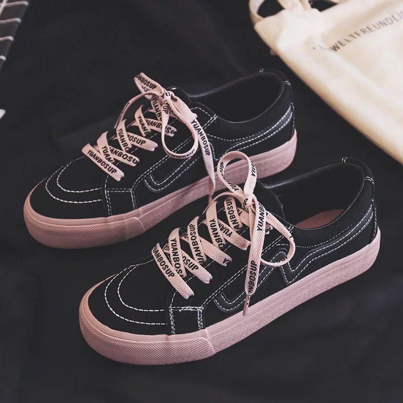 Nouvelles Baskets Femme Tendance Respirantes Chaussures Vulcanisées Plateforme à Lacets Décontractées Blanches Tenis Baskets Femme Play Tendance Baskets Basses en Toile Élastique Plates