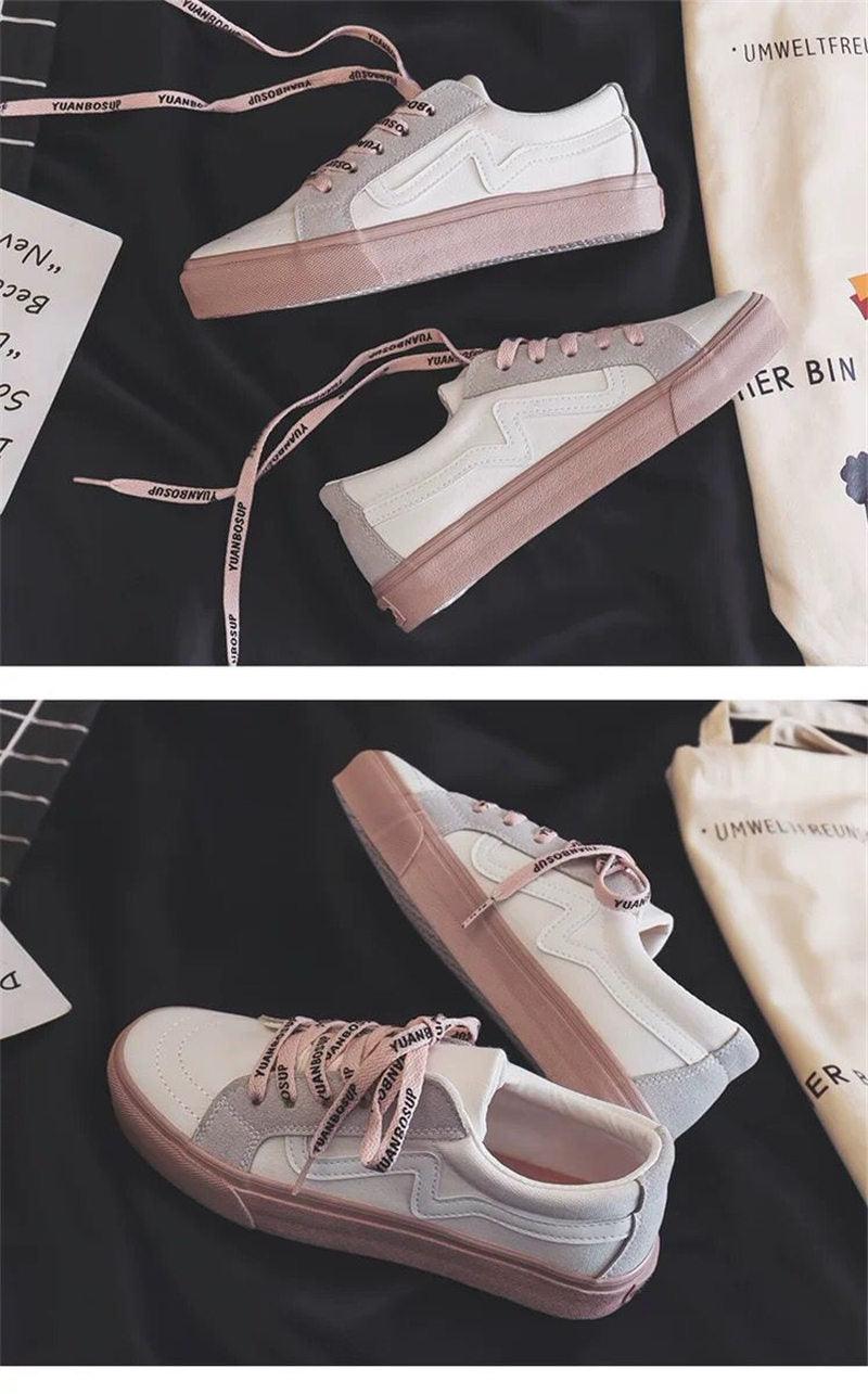 Nouvelles Baskets Femme Tendance Respirantes Chaussures Vulcanisées Plateforme à Lacets Décontractées Blanches Tenis Baskets Femme Play Tendance Baskets Basses en Toile Élastique Plates