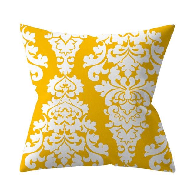 Nouvelles Housses de Coussin Jaunes Modernes à Motifs Abstraits Artistiques Décoratives Housse de Coussin Carrée pour Canapé Voiture 45x45CM