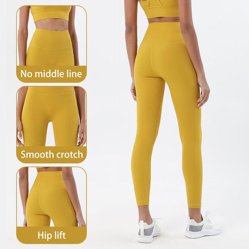 Nouveau pantalon de yoga pour femmes Leggings de fitness Fille Pantalon doux Taille haute serré Pantalon de sport pour femmes Leggings de yoga Pantalon d'entraînement avec poche Pantalon de sport extensible pour femmes et filles
