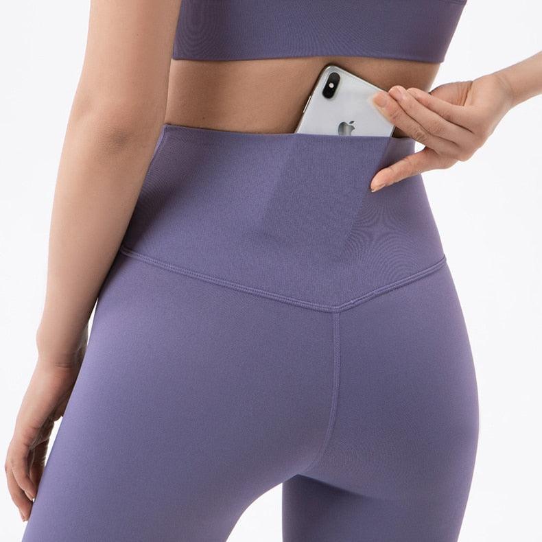 Nouveau pantalon de yoga pour femmes Leggings de fitness Fille Pantalon doux Taille haute serré Pantalon de sport pour femmes Leggings de yoga Pantalon d'entraînement avec poche Pantalon de sport extensible pour femmes et filles