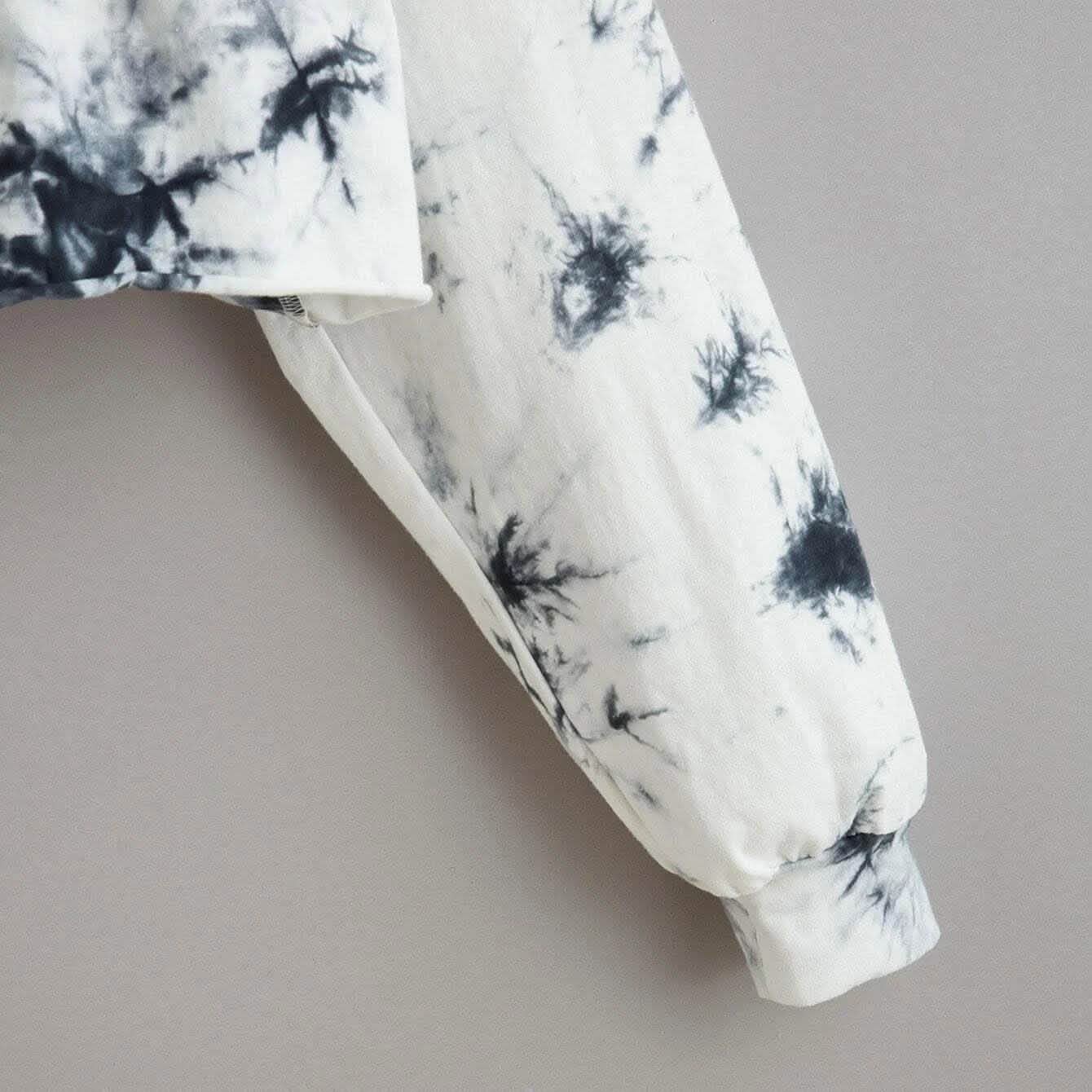 Sweat à capuche court tie-dye New York Graphic