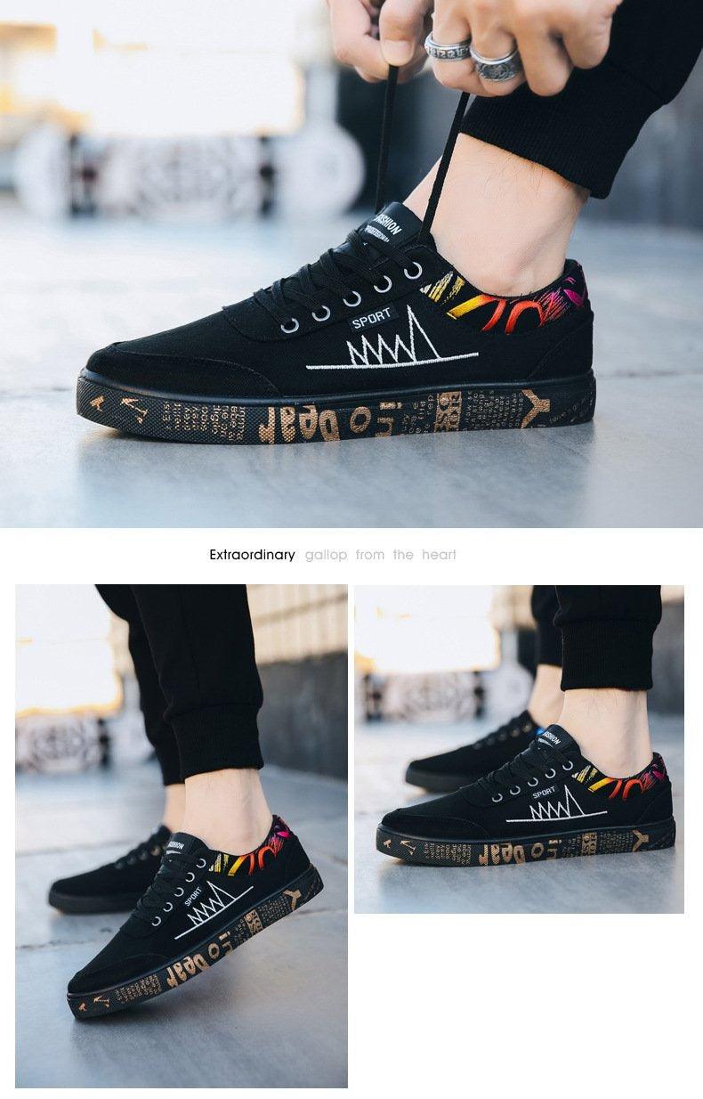 Nouvelles Chaussures Plates Homme Printemps Automne Mode Confortables Baskets en Toile Respirantes Homme Lacets Décontractées Chaussures à Enfiler Classiques Baskets Basses en Toile Décontractées et Confortables pour la Marche