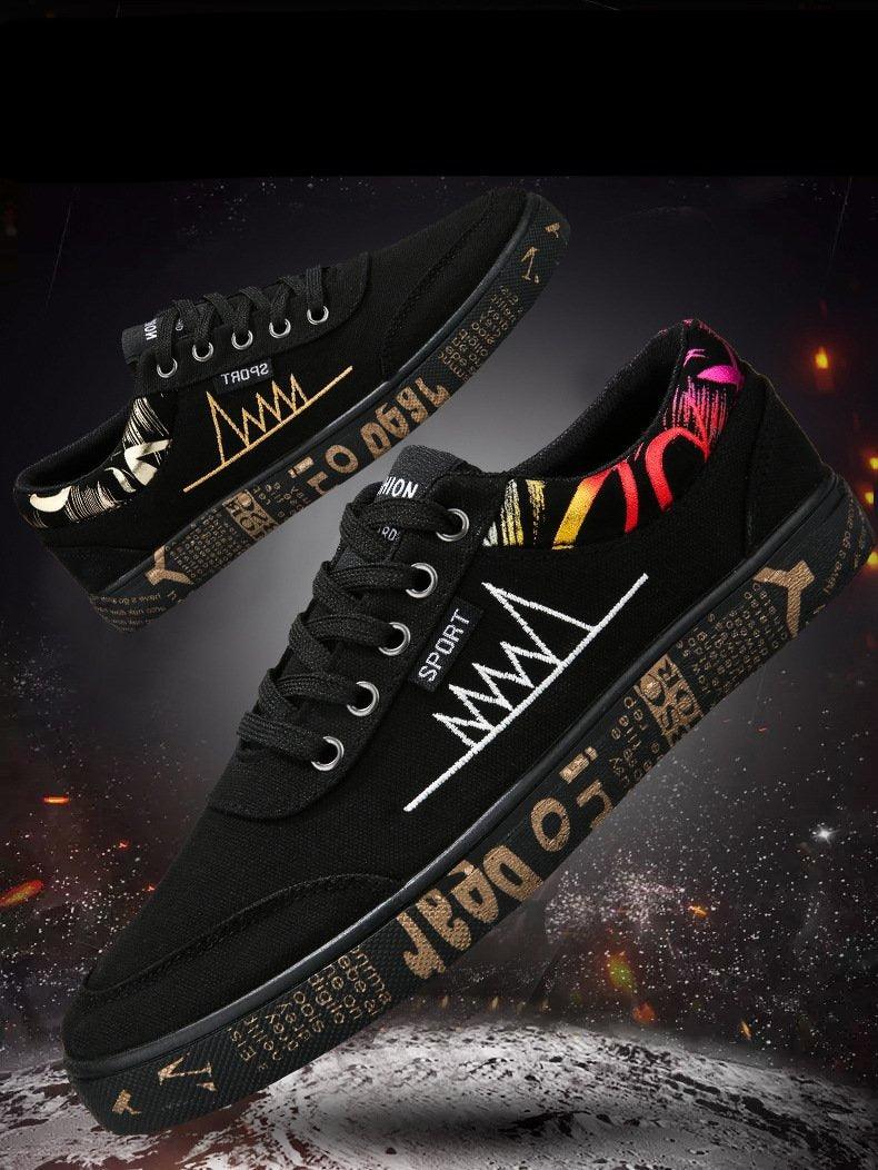 Nouvelles Chaussures Plates Homme Printemps Automne Mode Confortables Baskets en Toile Respirantes Homme Lacets Décontractées Chaussures à Enfiler Classiques Baskets Basses en Toile Décontractées et Confortables pour la Marche
