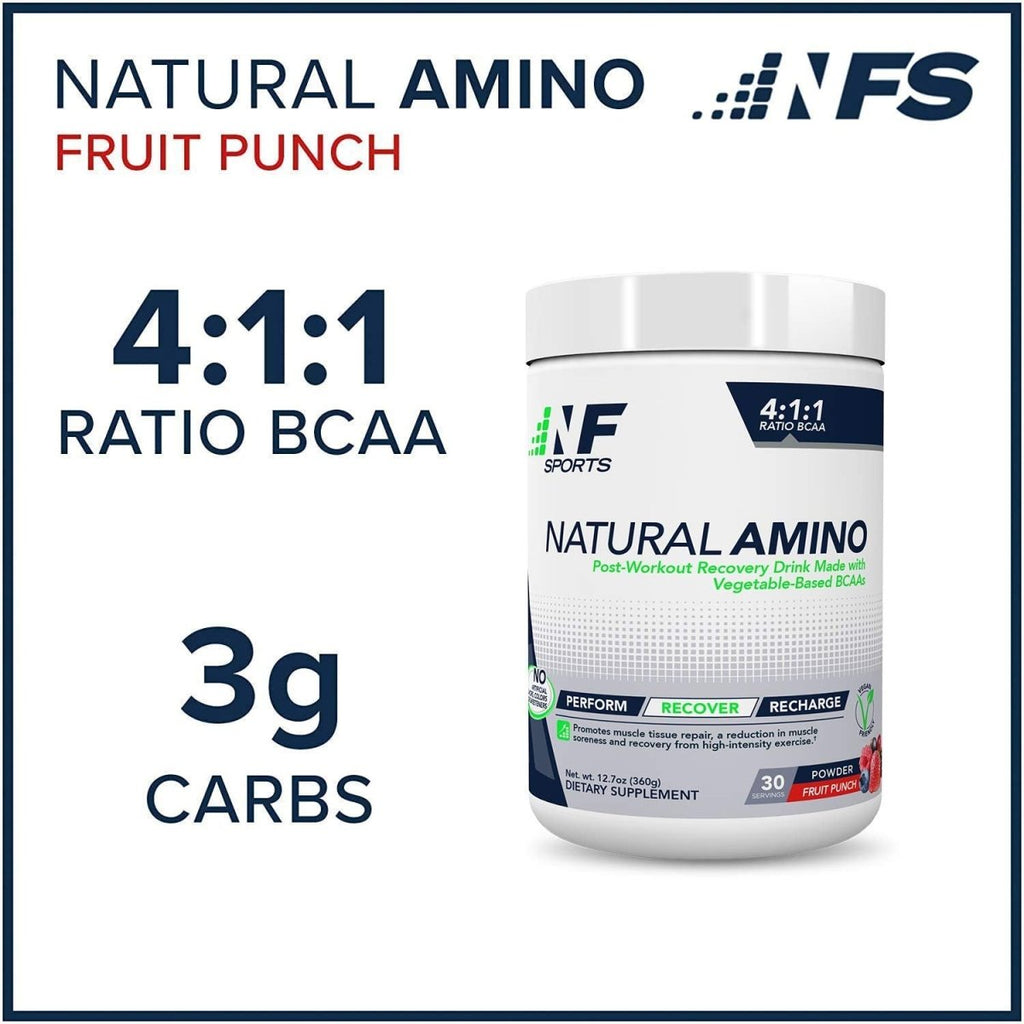 NF Sports - Boisson de récupération post-entraînement aux acides aminés naturels Fruit Punch - 360 g.