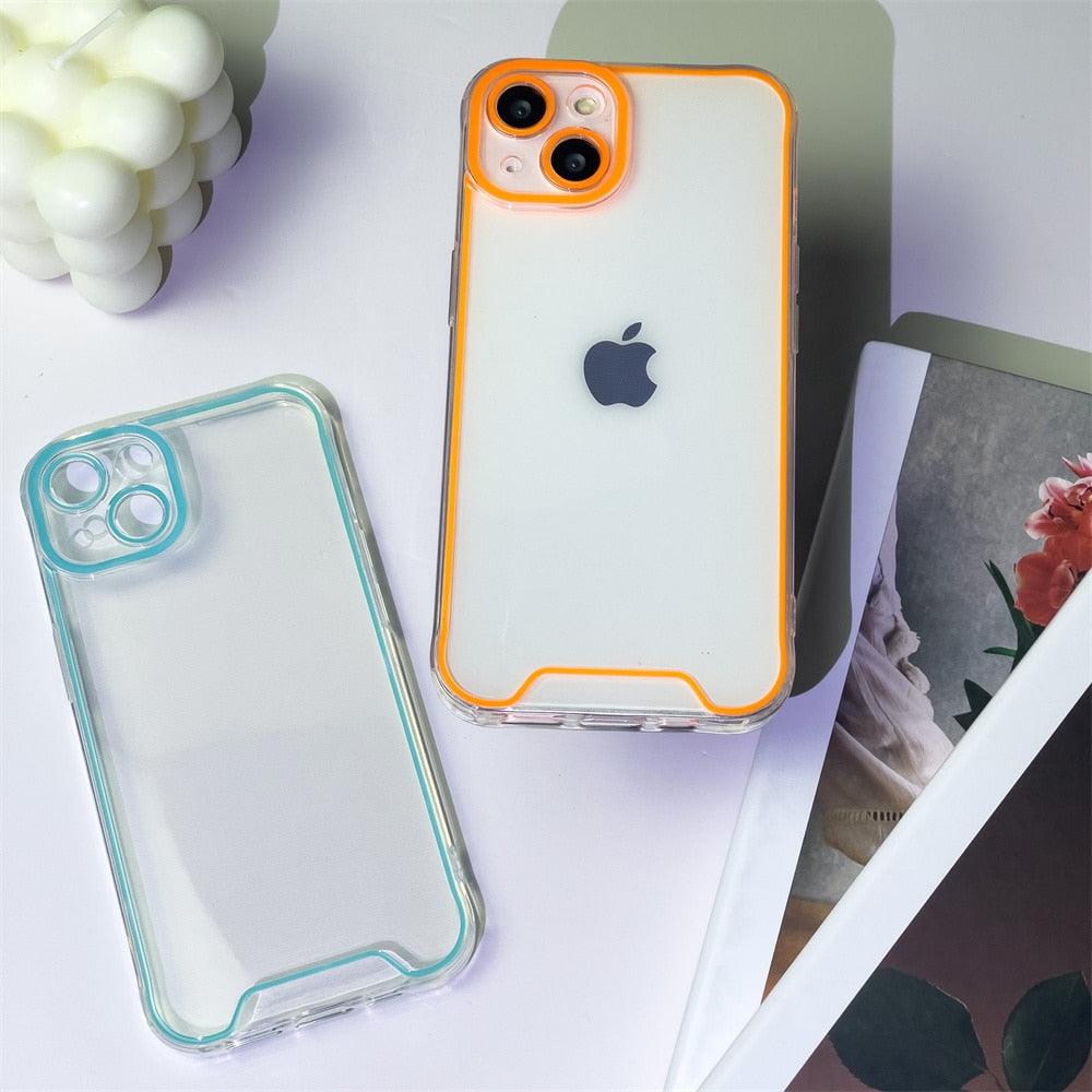 Coque de téléphone lumineuse en silicone pour iPhone 14 13 12 11 Pro Max XR X XS 14 Plus, transparente antichoc, fluorescente, souple, avec protection d'appareil photo pour iPhone