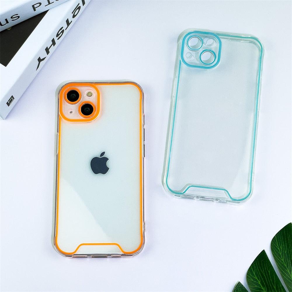 Coque de téléphone lumineuse en silicone pour iPhone 14 13 12 11 Pro Max XR X XS 14 Plus, transparente antichoc, fluorescente, souple, avec protection d'appareil photo pour iPhone