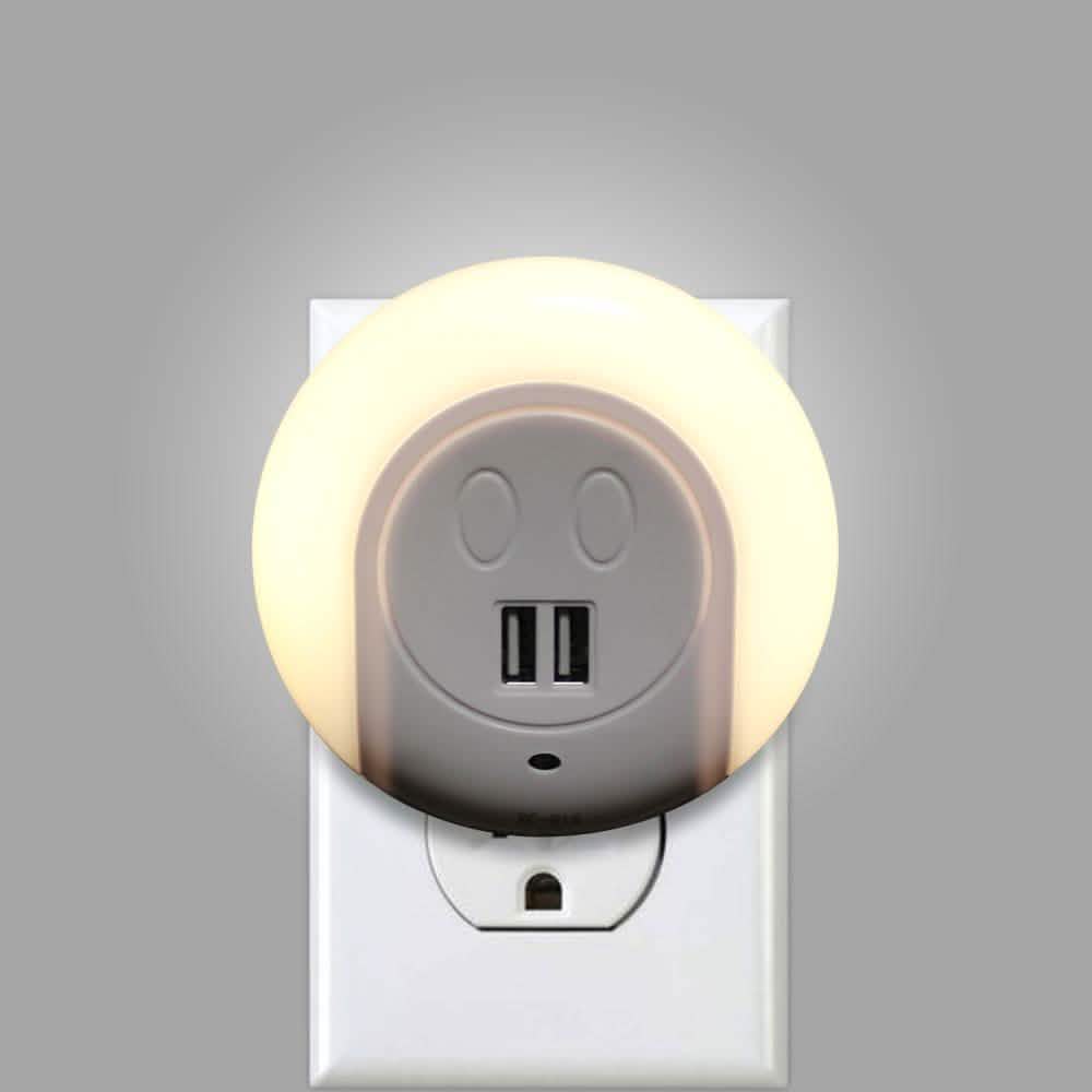Veilleuse avec 2 ports USB