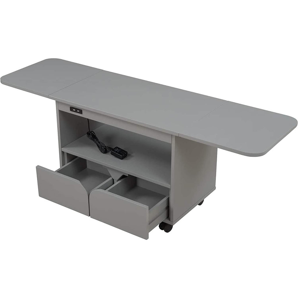 Table de chevet avec port USB et plateau pliable