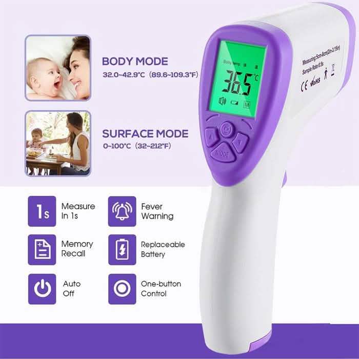 Thermomètre frontal infrarouge sans contact LCD BZ-R6