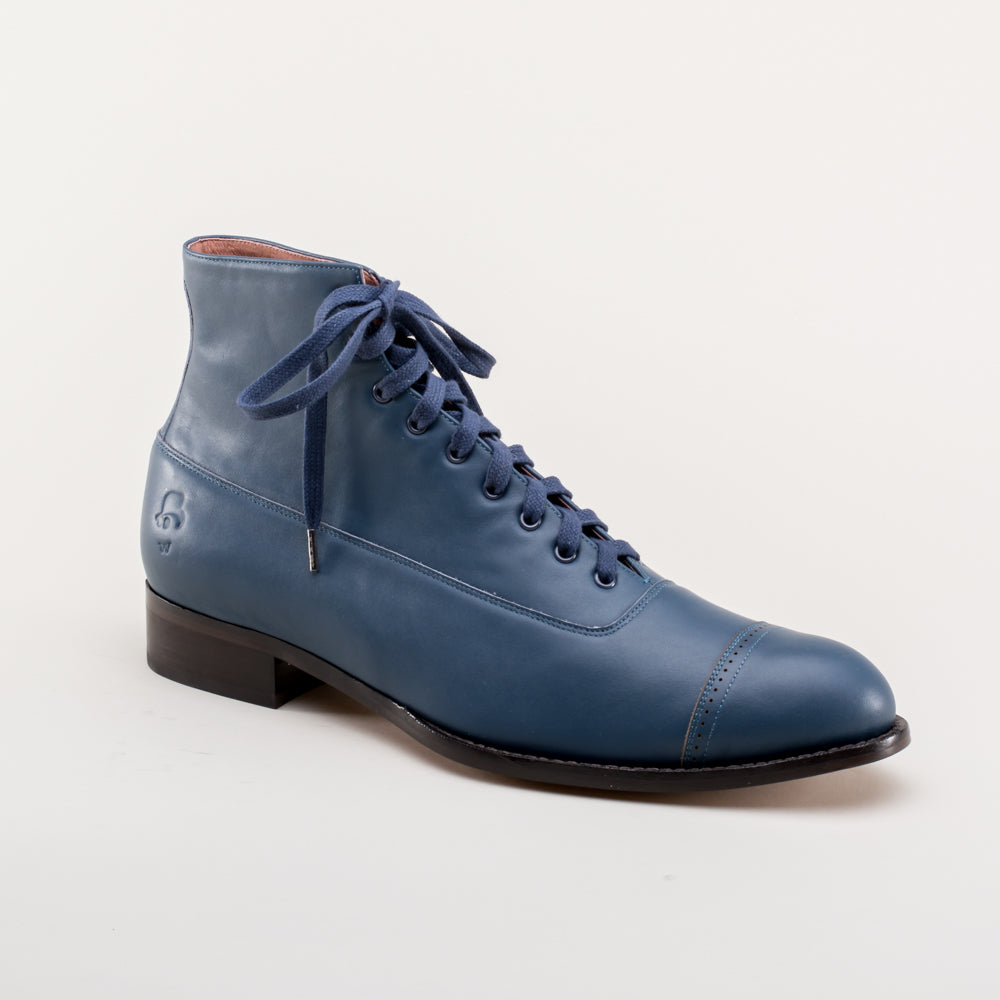 Noble Men's Vintage Lace-Up Boots (Blue)