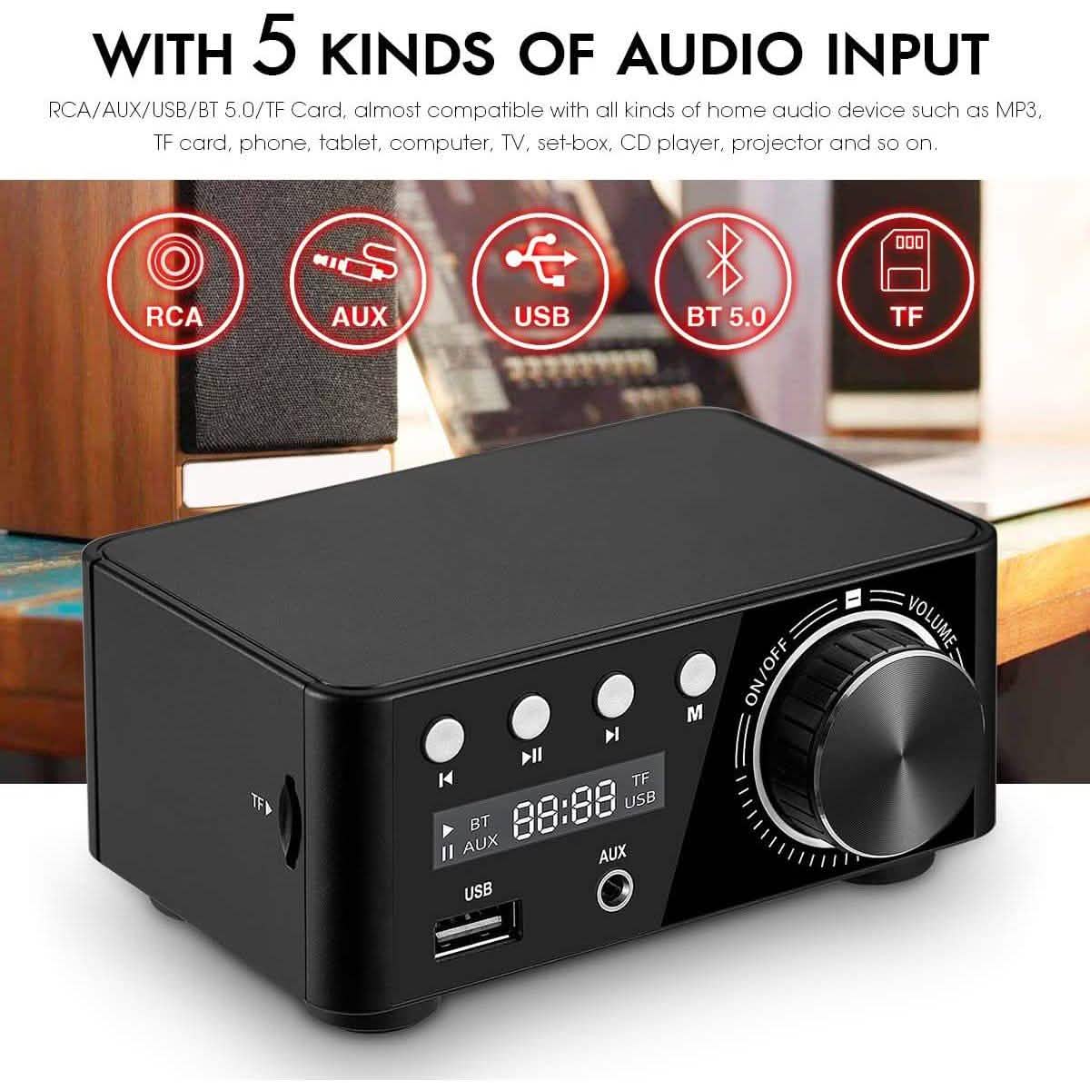 Nobsound Mini Amplificateur de Puissance Bluetooth 5.0 100W