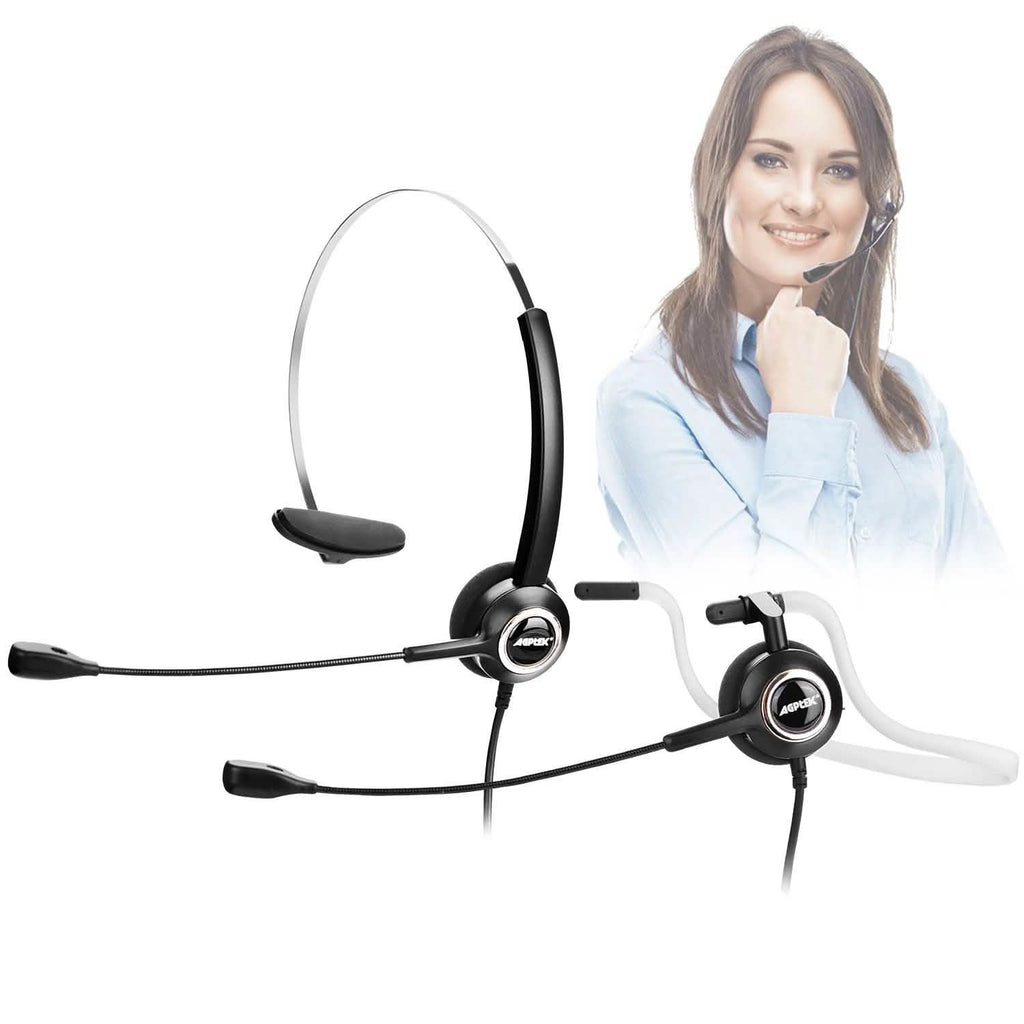 Casque téléphonique convertible RJ9 avec suppression du bruit et adaptateur de microphone