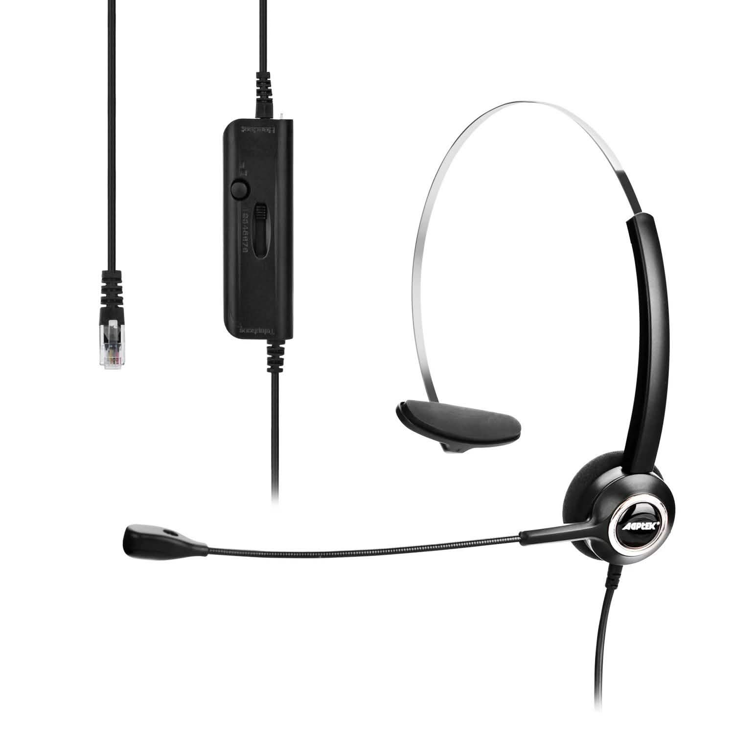 Casque téléphonique convertible RJ9 avec suppression du bruit et adaptateur de microphone