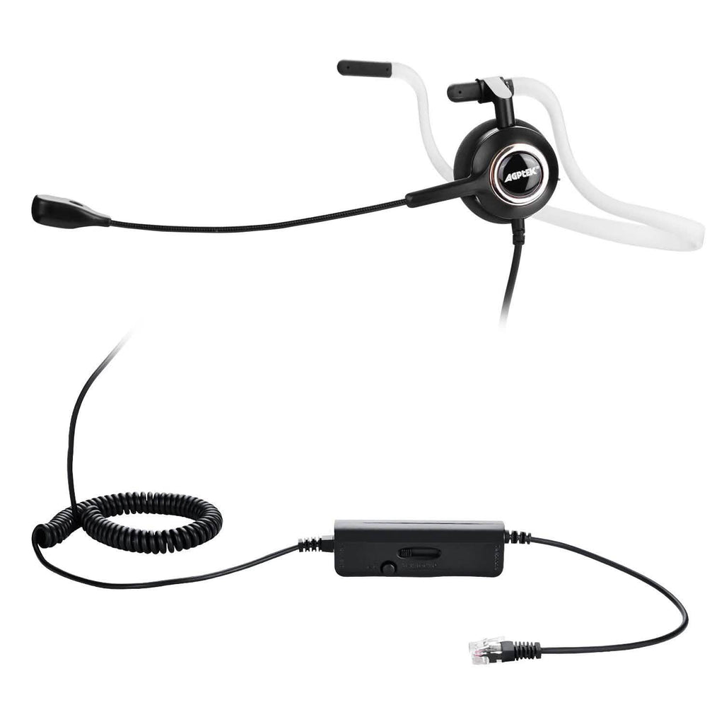 Casque téléphonique convertible RJ9 avec suppression du bruit et adaptateur de microphone