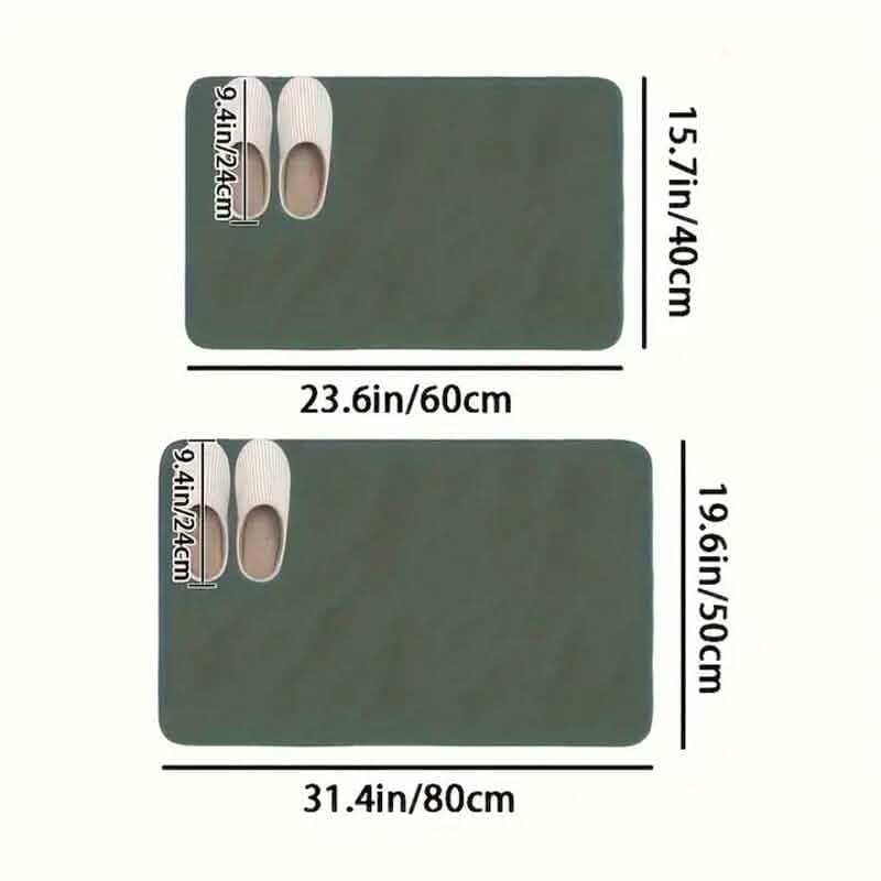 Tapis de bain antidérapant en terre de diatomée