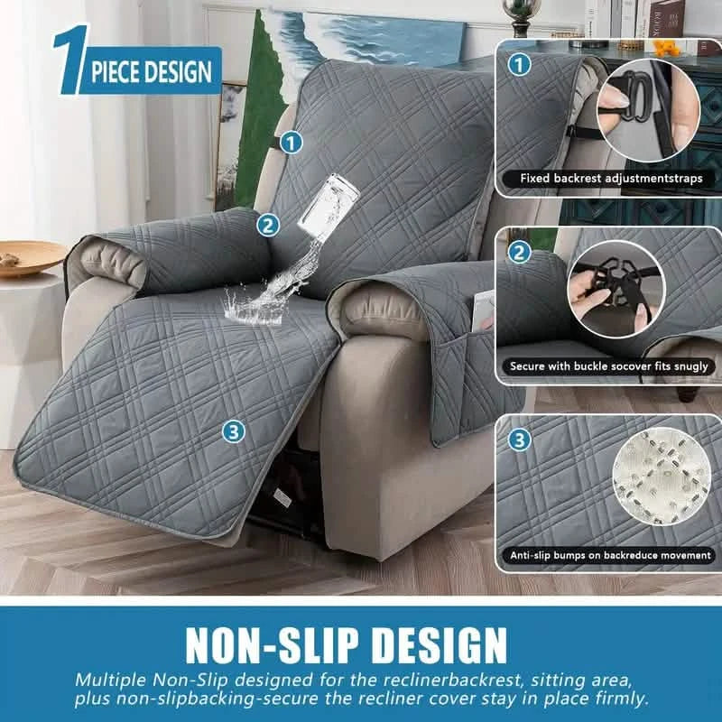 Housse de fauteuil inclinable antidérapante, protection lavable pour fauteuil inclinable/meuble