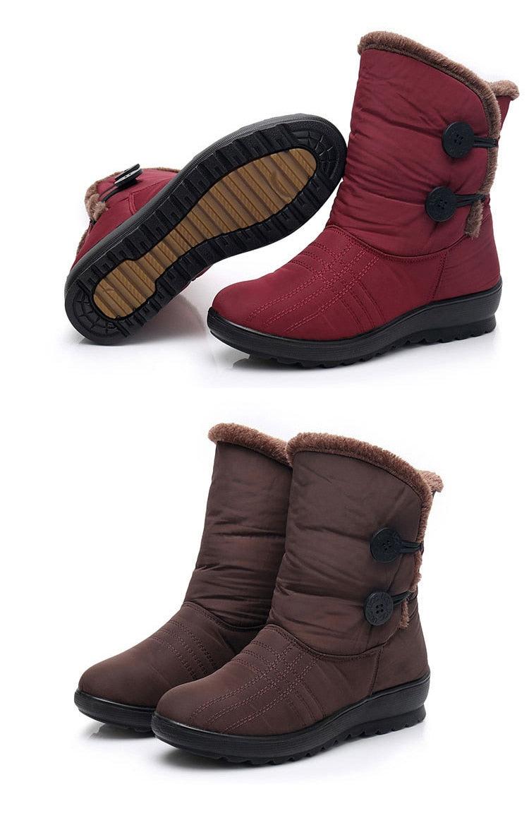 Bottes de Neige Antidérapantes Nouvelles Bottes d'Hiver Chaudes pour Femmes Chaussures Imperméables d'Hiver pour Femmes Plus Bottes en Coton Velours Doublure Chaude Confortables Antidérapantes Bottines de Randonnée en Plein Air Chaussures à Plateforme