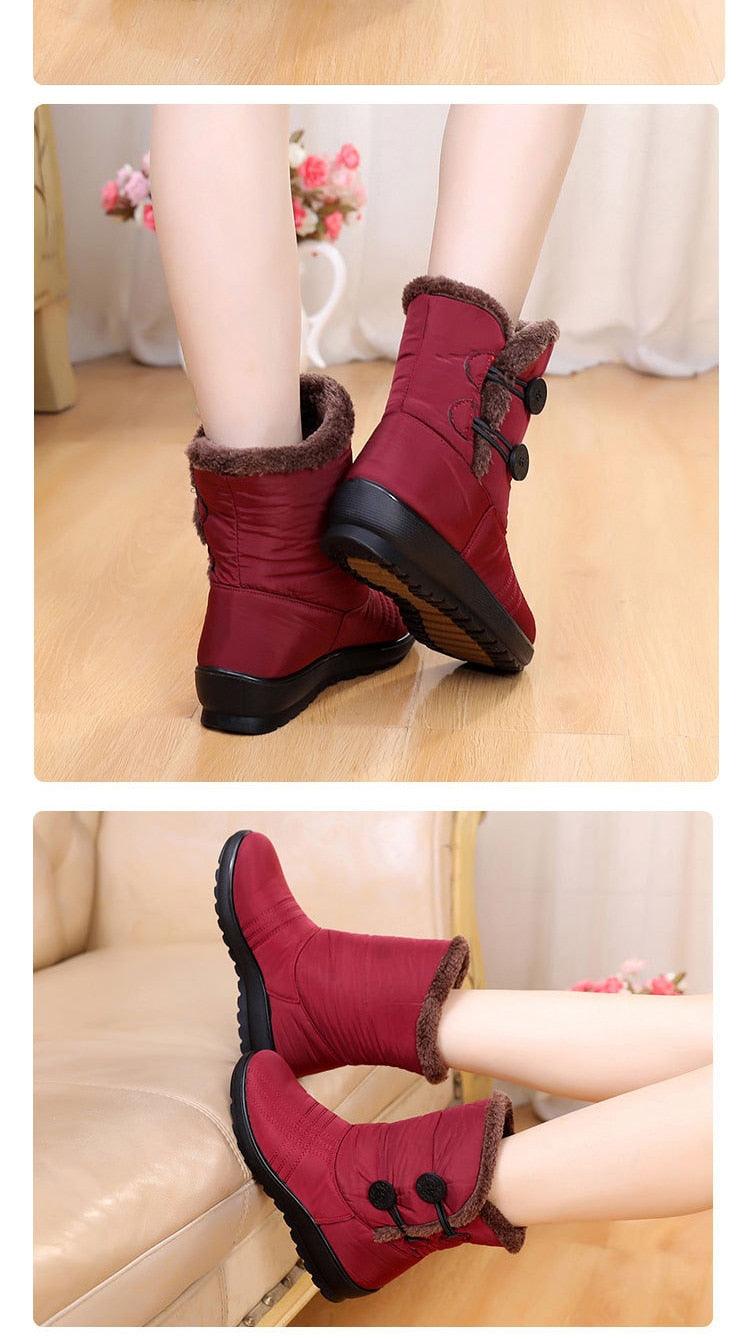 Bottes de Neige Antidérapantes Nouvelles Bottes d'Hiver Chaudes pour Femmes Chaussures Imperméables d'Hiver pour Femmes Plus Bottes en Coton Velours Doublure Chaude Confortables Antidérapantes Bottines de Randonnée en Plein Air Chaussures à Plateforme