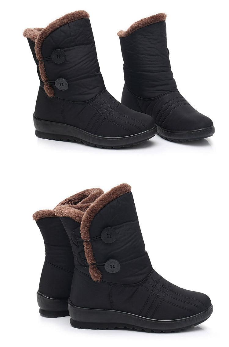 Bottes de Neige Antidérapantes Nouvelles Bottes d'Hiver Chaudes pour Femmes Chaussures Imperméables d'Hiver pour Femmes Plus Bottes en Coton Velours Doublure Chaude Confortables Antidérapantes Bottines de Randonnée en Plein Air Chaussures à Plateforme
