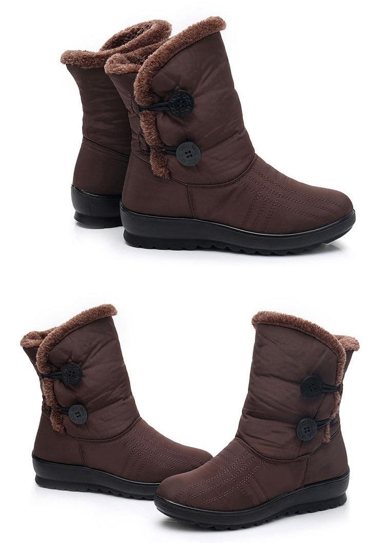 Bottes de Neige Antidérapantes Nouvelles Bottes d'Hiver Chaudes pour Femmes Chaussures Imperméables d'Hiver pour Femmes Plus Bottes en Coton Velours Doublure Chaude Confortables Antidérapantes Bottines de Randonnée en Plein Air Chaussures à Plateforme