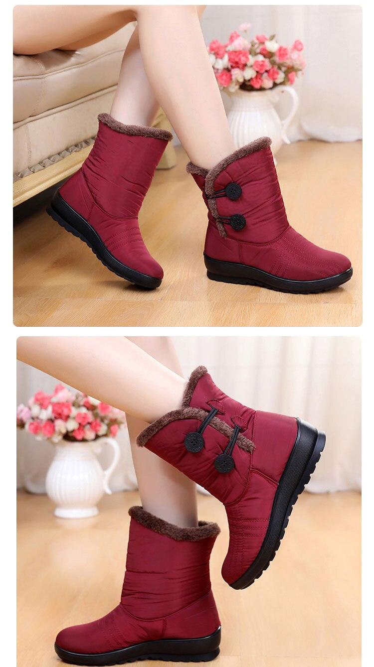 Bottes de Neige Antidérapantes Nouvelles Bottes d'Hiver Chaudes pour Femmes Chaussures Imperméables d'Hiver pour Femmes Plus Bottes en Coton Velours Doublure Chaude Confortables Antidérapantes Bottines de Randonnée en Plein Air Chaussures à Plateforme
