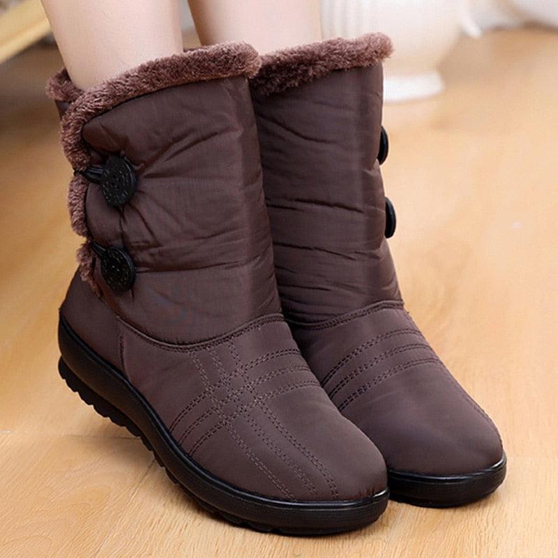 Bottes de Neige Antidérapantes Nouvelles Bottes d'Hiver Chaudes pour Femmes Chaussures Imperméables d'Hiver pour Femmes Plus Bottes en Coton Velours Doublure Chaude Confortables Antidérapantes Bottines de Randonnée en Plein Air Chaussures à Plateforme