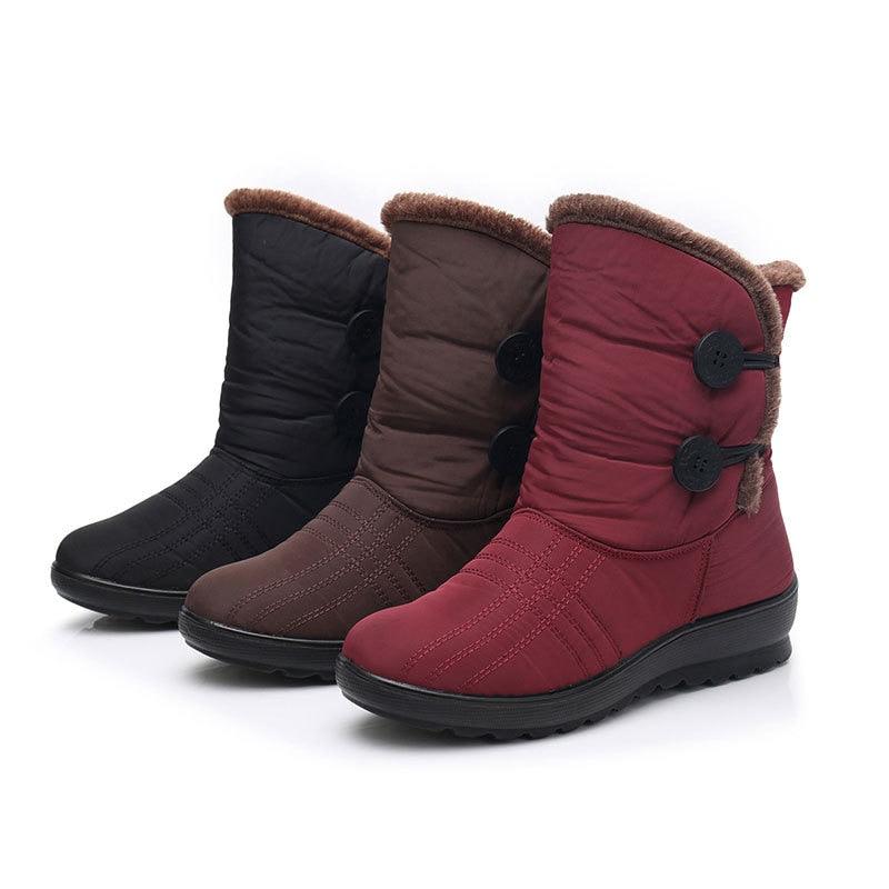 Bottes de Neige Antidérapantes Nouvelles Bottes d'Hiver Chaudes pour Femmes Chaussures Imperméables d'Hiver pour Femmes Plus Bottes en Coton Velours Doublure Chaude Confortables Antidérapantes Bottines de Randonnée en Plein Air Chaussures à Plateforme