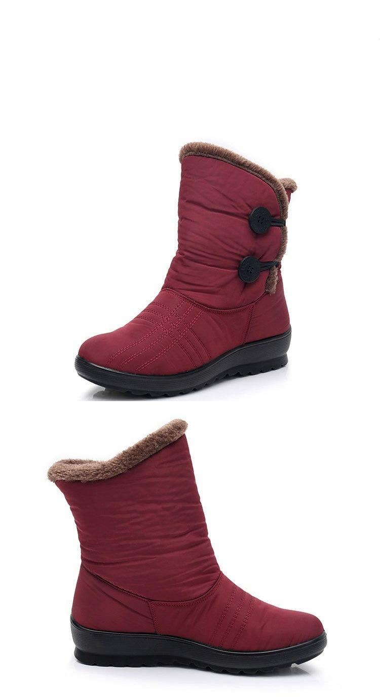 Bottes de Neige Antidérapantes Nouvelles Bottes d'Hiver Chaudes pour Femmes Chaussures Imperméables d'Hiver pour Femmes Plus Bottes en Coton Velours Doublure Chaude Confortables Antidérapantes Bottines de Randonnée en Plein Air Chaussures à Plateforme